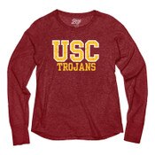 USC Trojans Women's Cardinal Tri-Blend Long Sleeve T-Shirt